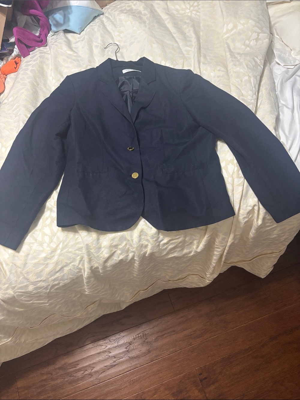 Calvin Klein Navy Blazer with White Label